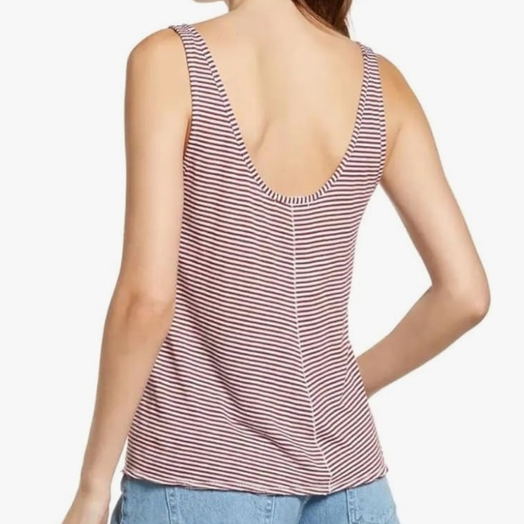 rag & bone Michal Linen Blend Tank Top in Burgundy Multi Size xs - Picture 2 of 8